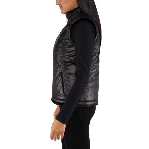 NEW! Nicole Miller Ladies Reversible and Versatile FauxFur or Quilted Vest - Picture 7 of 16